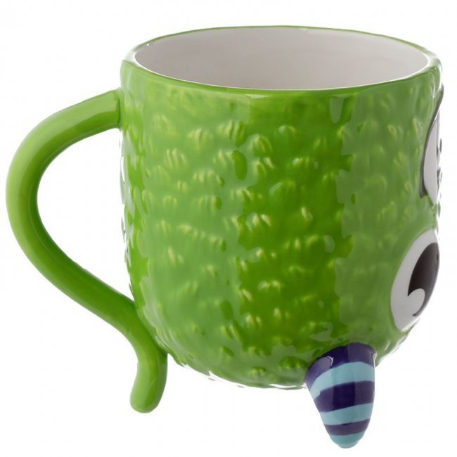 Tazza sottosopra in ceramica a forma di Mostro verde